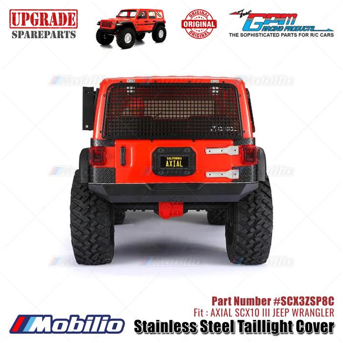 GPM Part #SCX3ZSP8C Stainless Steel Taillight Cover Accessories Axial SCX10 III Jeep Wrangler