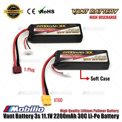 Baterai Vant 3S 11.1V 2200 mAh 30 C Lithium Polymer Soft Case