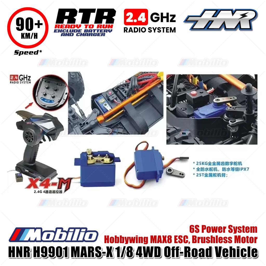 HNR H9901 MARS-X 1/8 4WD Off-Road Vehicle RC 6S Power System Hobbywing MAX8 ESC Brushless Motor RTR Remote Control