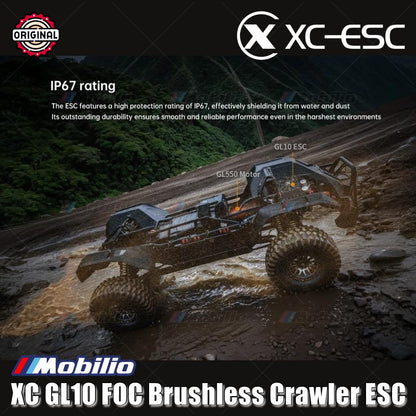 XC-ESC GL10 FOC Brushless Crawler ESC LiPo 2-4S 80A Kontinu BEC 6-13A Maks untuk Mobil Truk RC Rock Crawler