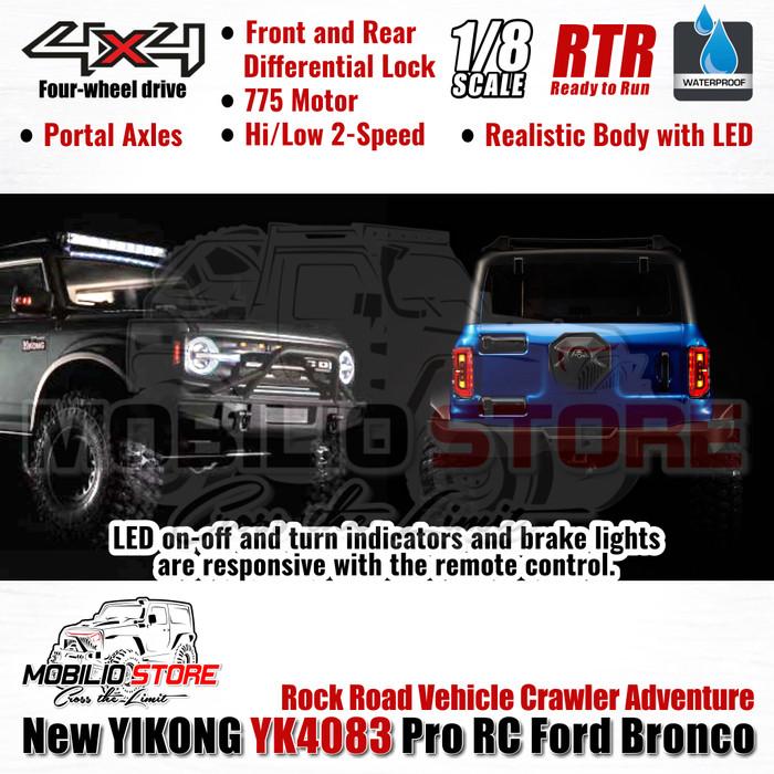 Yikong YK-4083 Ford Bronco 1/8 Scale RTR RC Rock Road Vehicle Crawler
