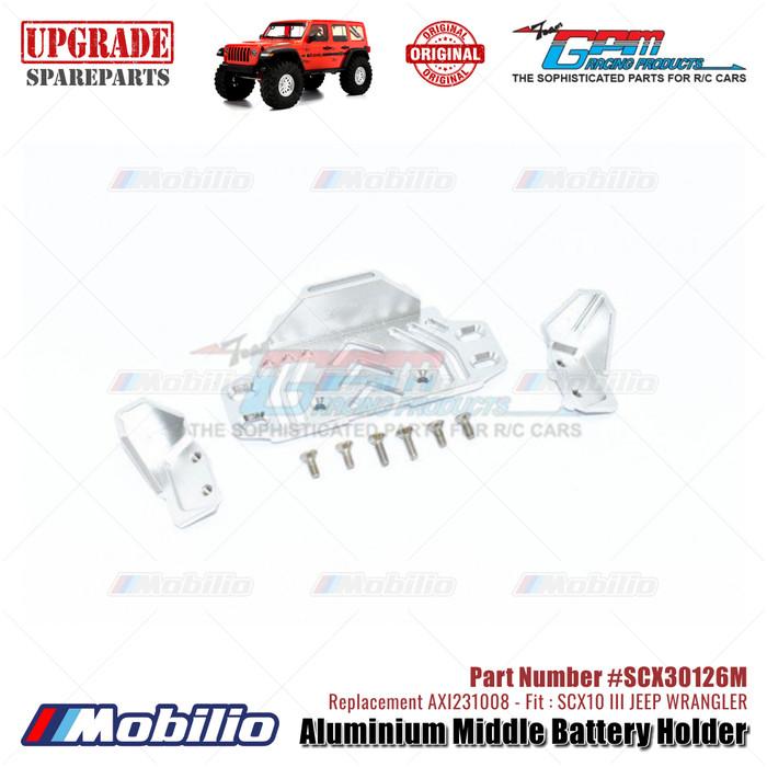 GPM Part #SCX30126M Aluminium Middle Battery Holder Upgrade Axial SCX10 III Jeep Wrangler AXI231008 Replacement