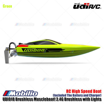 UDIR/C UDI018 Brushless Muscleboat! 2.4G Brushless with Lights RC High Speed Boat RTR
