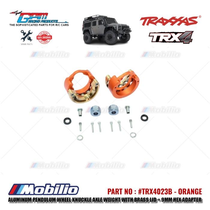 GPM Part #TRX4023B Aluminum Pendulum Wheel Knuckle Axle Weight Brass Lid 9mm Hex Adapter Traxxas TRX-4 TRX-6 Trail Crawler
