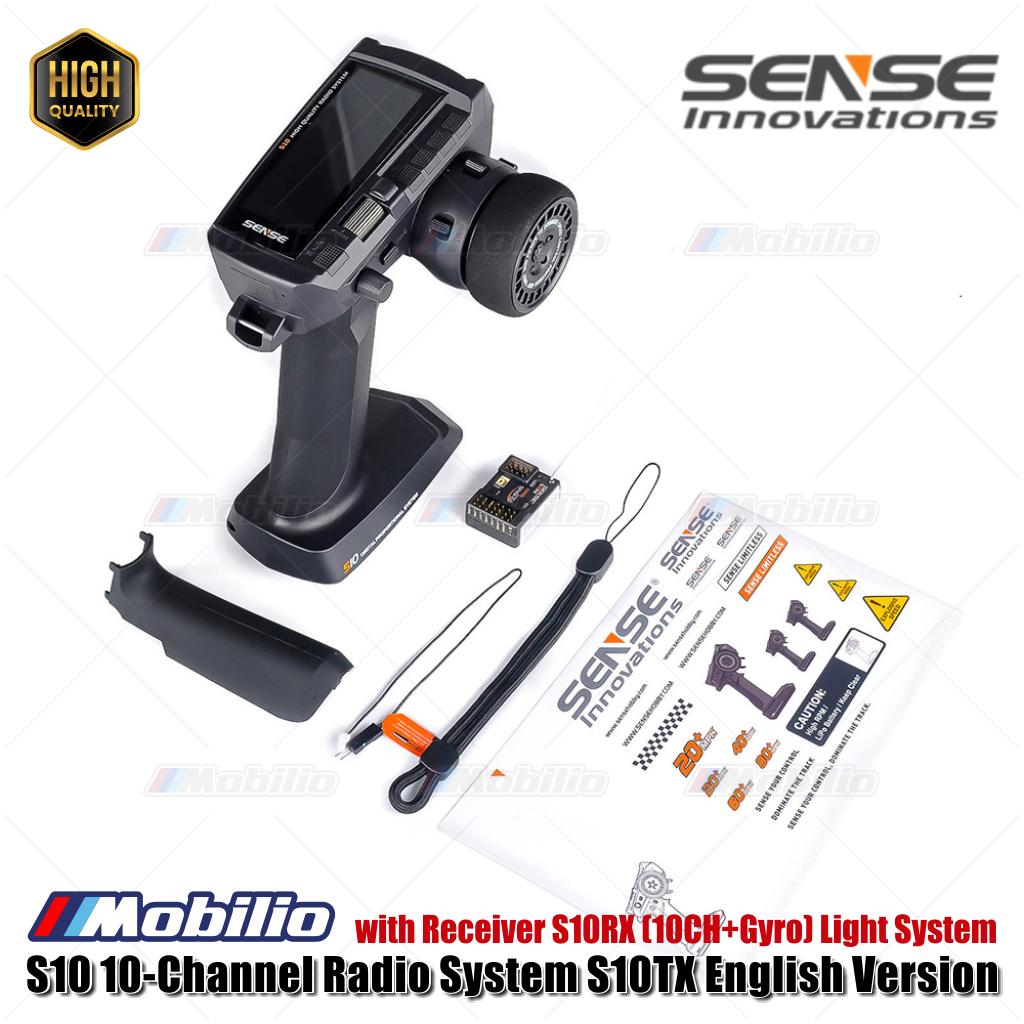 Sense Innovations S10 10-Channel Light Radio System Smart Remote Controller Transmitter Set S10TX +S10RX w/ Gyro