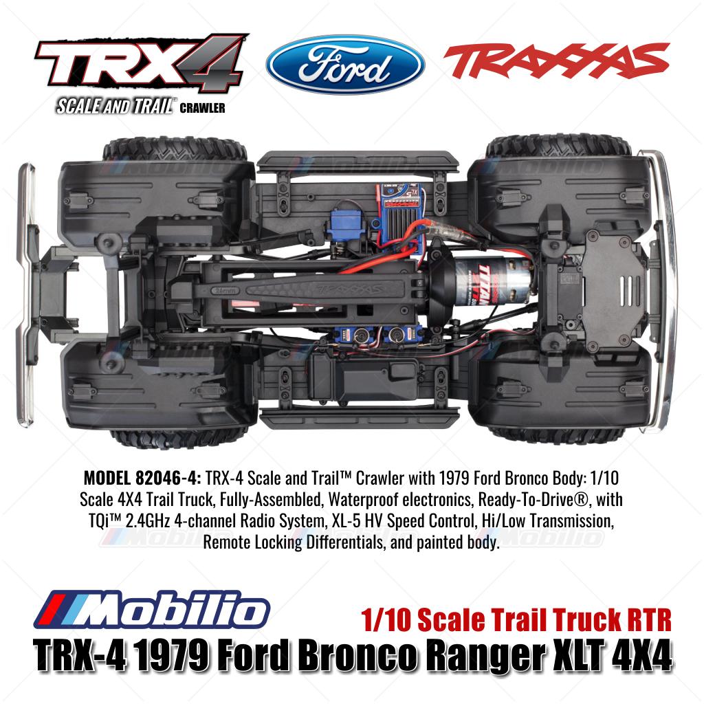 Traxxas 82246-4 TRX-4 1979 Ford Bronco Ranger 4X4 1/10 Scale Trail Truck TRX4 RC Crawler Adventure Clipless