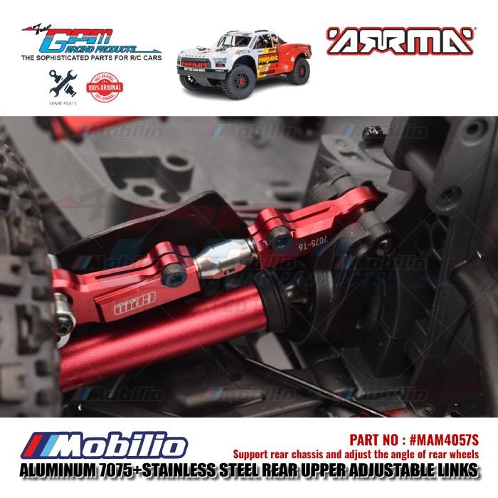 GPM Part #MAM4057S Aluminum and Stainless Steel Rear Upper Adjustable Links Arrma 1/8 Mojave 4X4 4S BLX Desert Truck  Remote Control