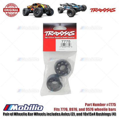Traxxas Part #7775 Pair of Wheelie Bar Wheels Includes Axles 2 Pcs for Maxx Slash X-Maxx XRT
