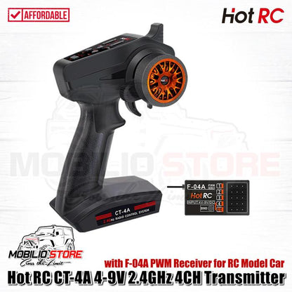 HotRC CT-4A 4-9V 2.4GHz 4CH Transmitter with F-04A PWM Receiver RC