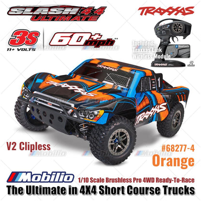 Traxxas 68277-4 Slash 4X4 Ultimate Clipless 1/10 Skala Brushless 4WD Short Course RTR