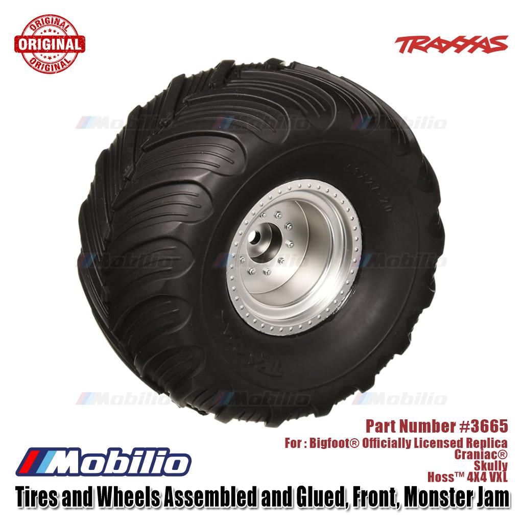 Traxxas Part #3665 Tires & Wheels Assembled Glued Terra Groove Dual Profile RC Bigfoot Hoss Stampede Monster Truck