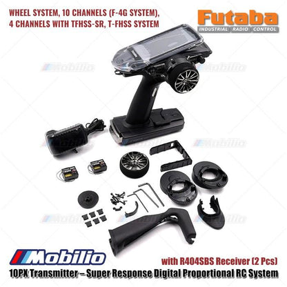 Futaba 10PX Transmitter Super Response Digital Proportional RC System 10-Channel #FP-10PX-R404 with R404SBS Receiver