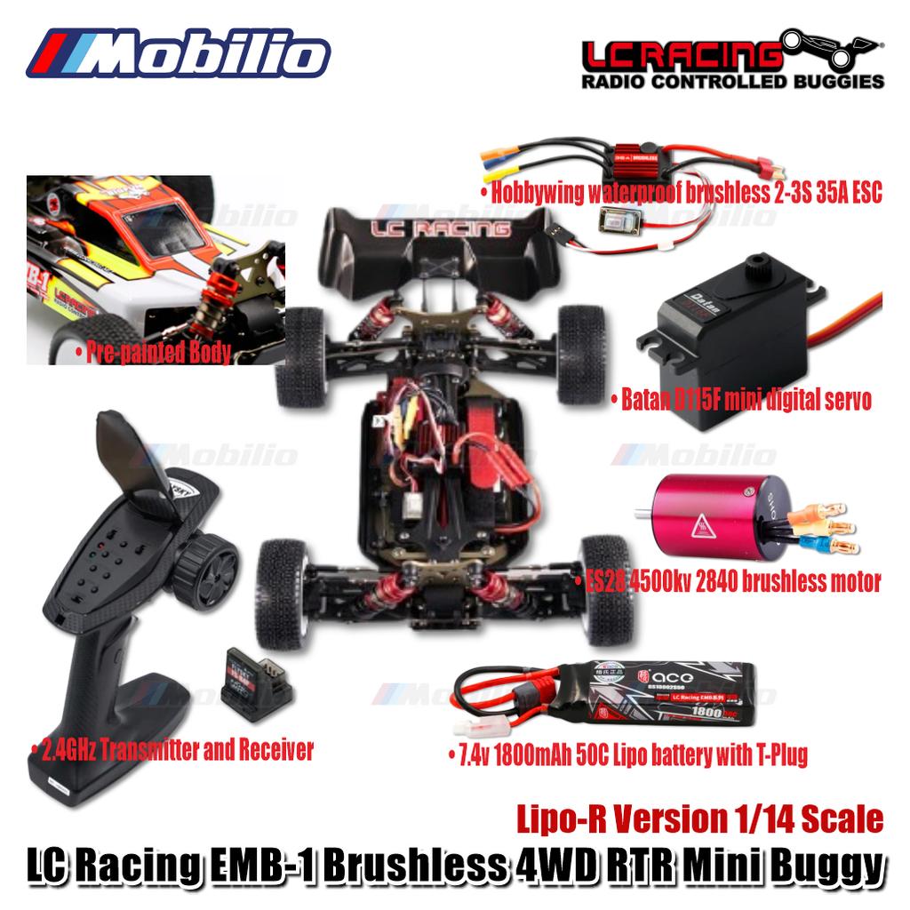 LC Racing EMB-1 Brushless 4WD Mini Buggy Lipo-R Version 1/14 Scale RTR