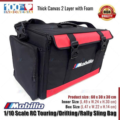 Tas Selempang Reli Drifting Touring RC Skala 1/10 dengan 2 Kotak Dalam Muat 2 Mobil