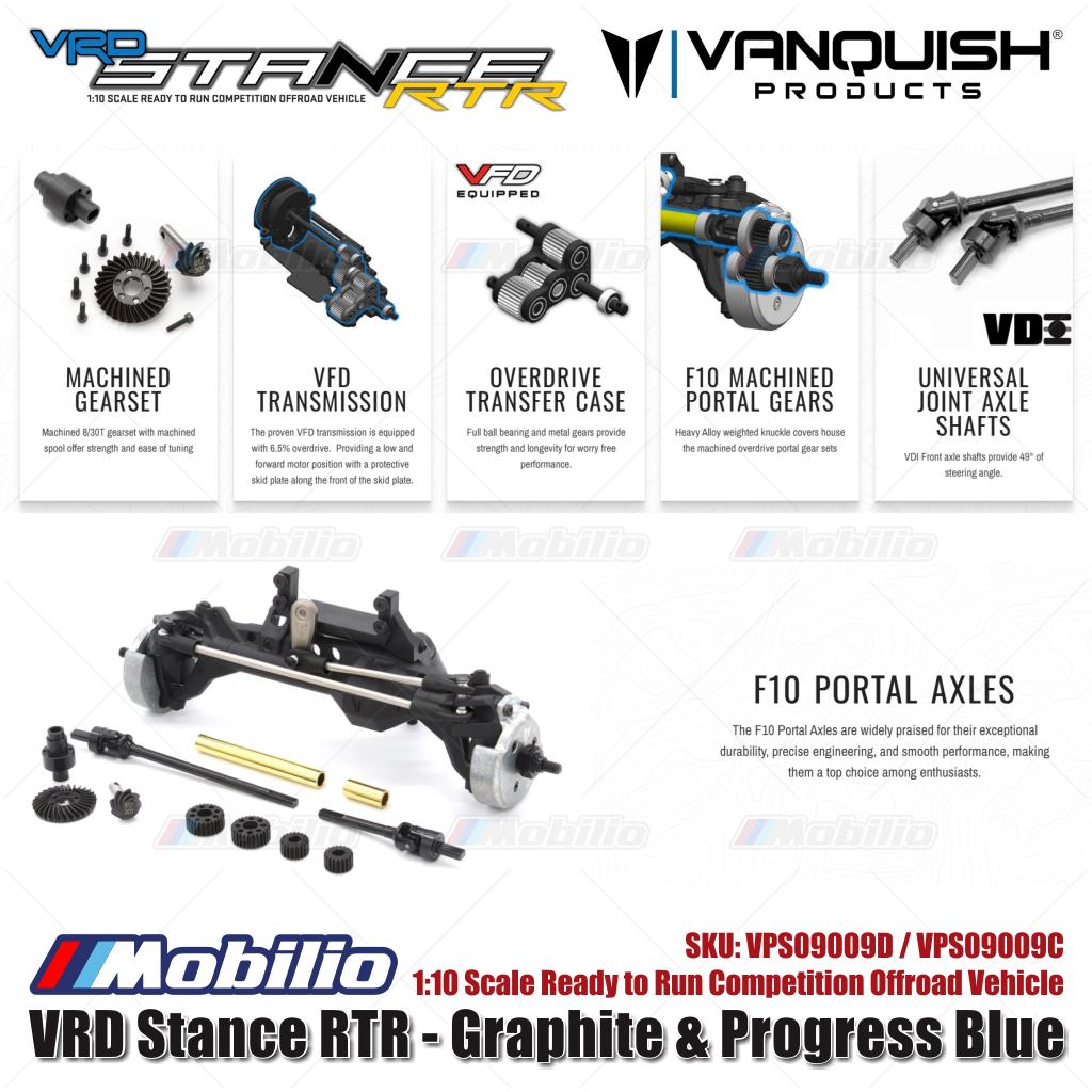 Vanquish Products VRD Stance RTR - Graphite VPS09009D & Progress Blue VPS09009C Kendaraan Offroad Kompetisi Siap Jalan Skala 1:10