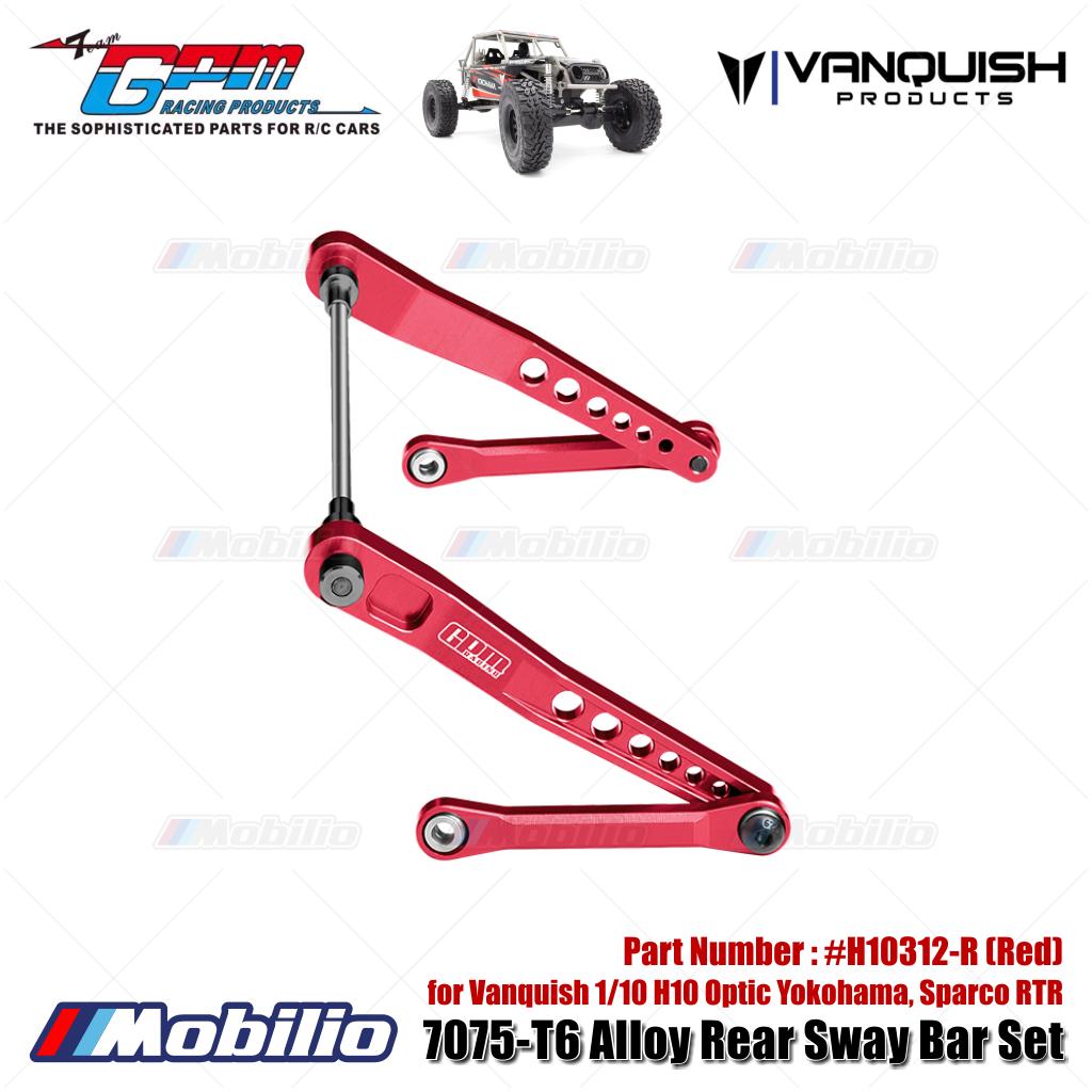 GPM Part #H10312 7075-T6 Alloy Rear Sway Bar Set for Vanquish 1/10 H10 Optic Yokohama Sparco RTR