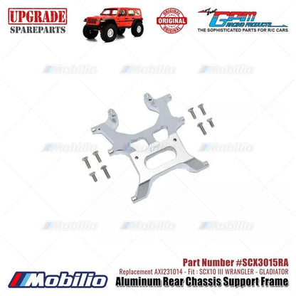 GPM Part #SCX3015RA Aluminum Rear Chassis Support Frame Axial SCX10 III Jeep Wrangler - Gladiator  Remote Control Toy