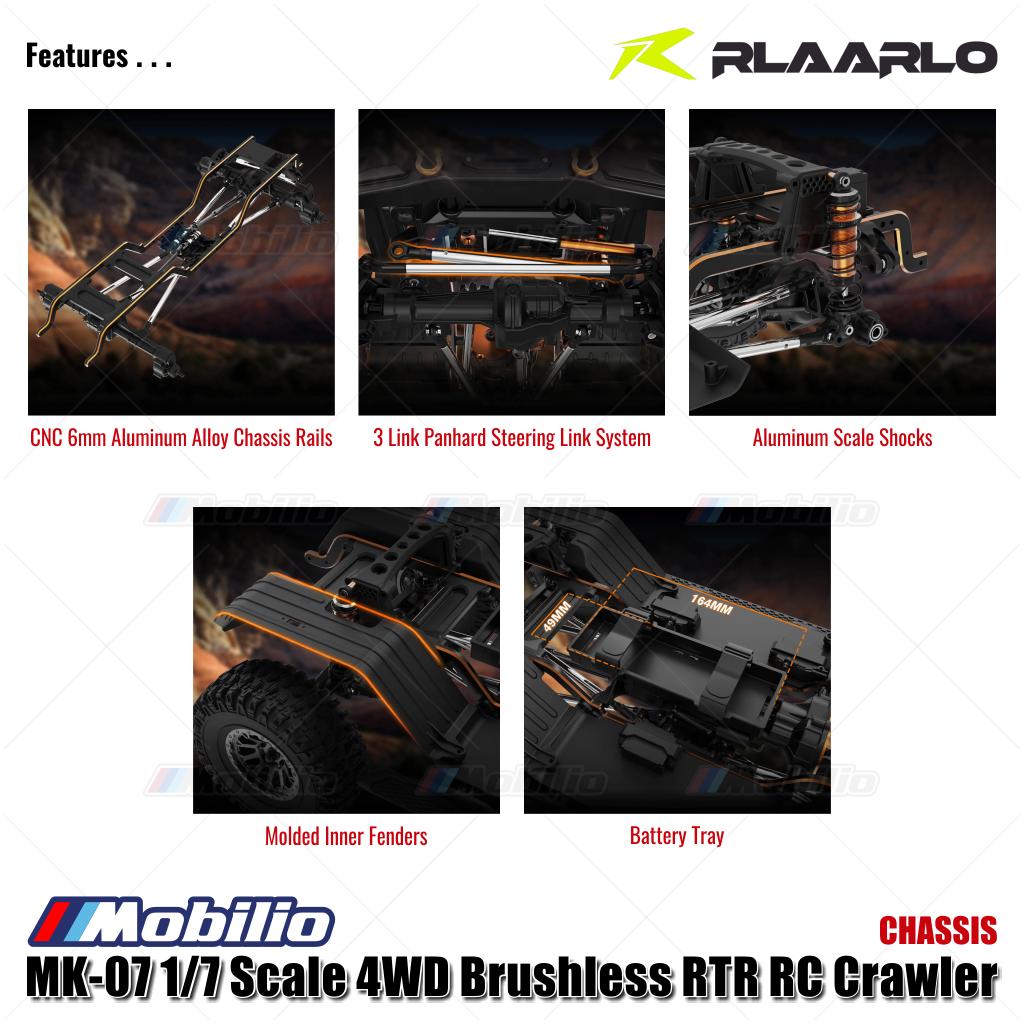 Rlaarlo MK-07 Skala 1/7 4WD Brushless RTR 2.4GHz RC Crawler Desain Bertema Dinosaurus yang Dilukis Tangan, Petualangan, Kendali Jarak Jauh