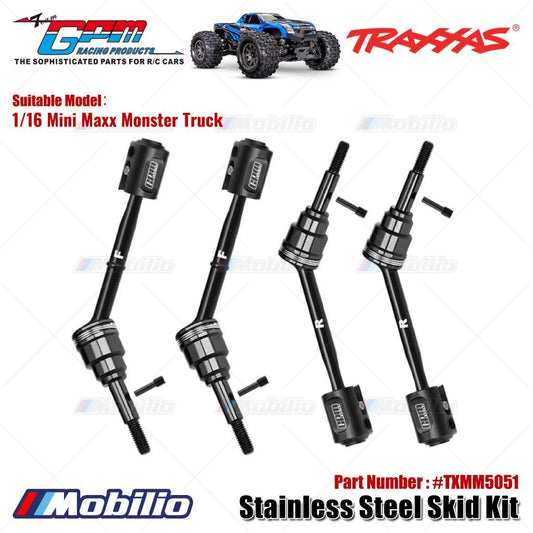 GPM Part #TXMM5051 4140 Carbon Steel Front & Rear Driveshafts And Drive Cups for Traxxas 1/16 Mini Maxx 4WD RTR Brushless Monster Truck 107154-1 Upgrade Parts