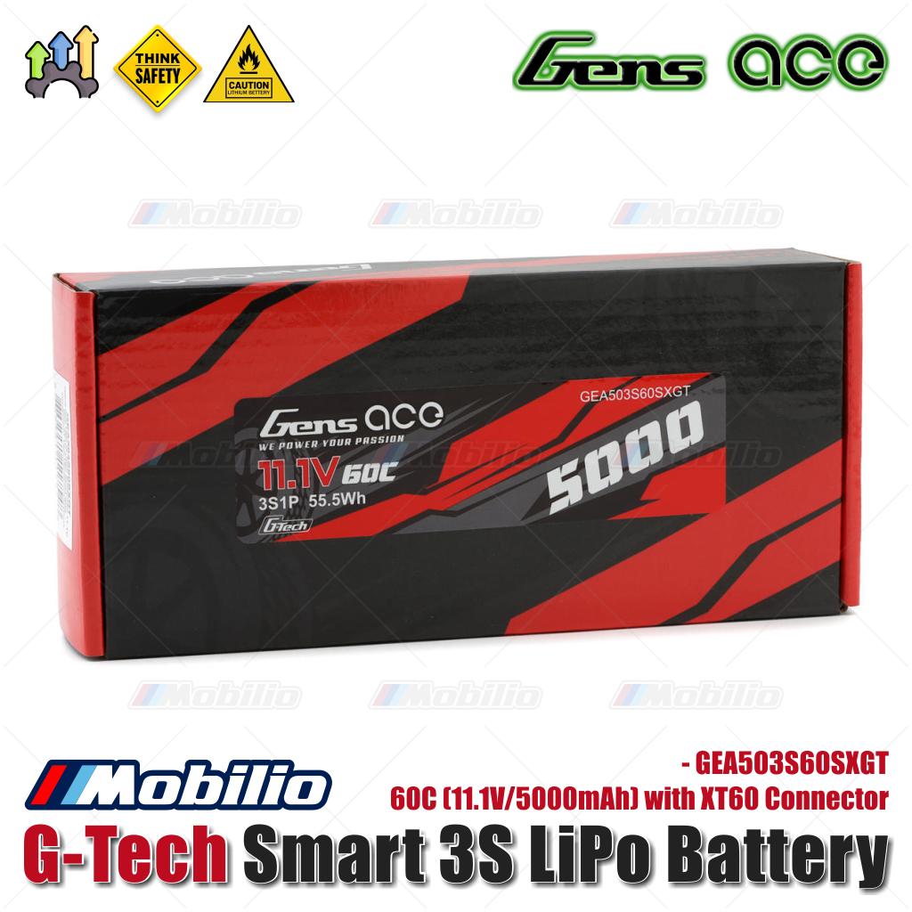 Gens Ace G-Tech Smart 3S LiPo Battery 60C (11.1V/5000mAh) with XT60 Connector - GEA503S60SXGT