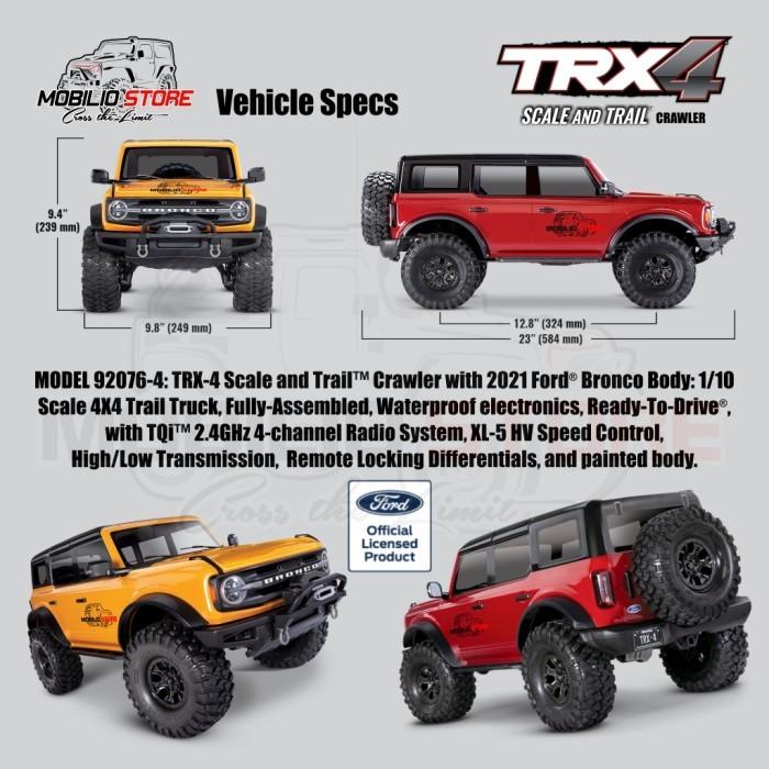 Traxxas 92076-4 TRX4 All New 2021 Bronco 4x4 1/10 RTR Rock Crawler Clipless