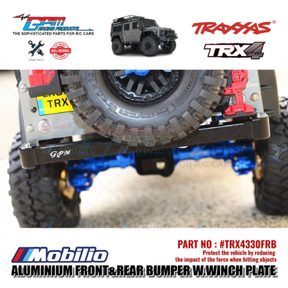 GPM Part #TRX4330FRB Aluminium Front and Rear Bumper with Winch Plate Traxxas TRX-4 Defender Trail Crawler