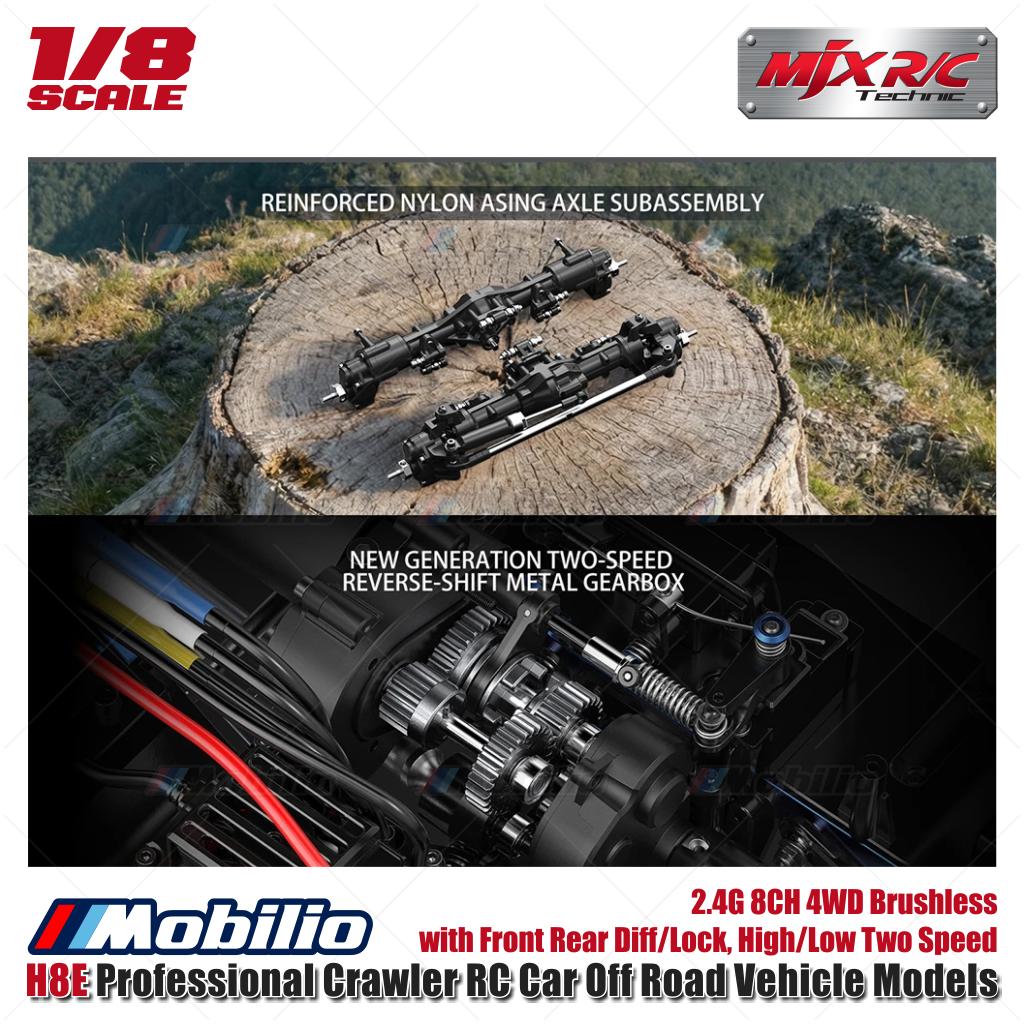 MJX H8E Mobil RC Perangkak Profesional Model Kendaraan Off Road Skala 1/8 2.4G 8CH 4WD Sistem FOC Tanpa Sikat