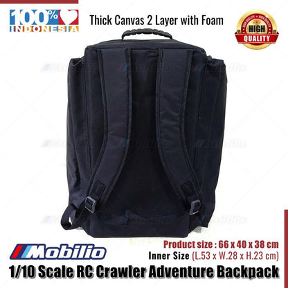 Tas Ransel Petualangan RC Crawler Skala 1/10 Kanvas Kualitas Tinggi Ukuran Dalam 53x28x23cm