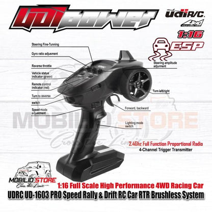 UDIR/C UD-1603 PRO Lancia Speed Rally & Drift RC RTR Brushless System