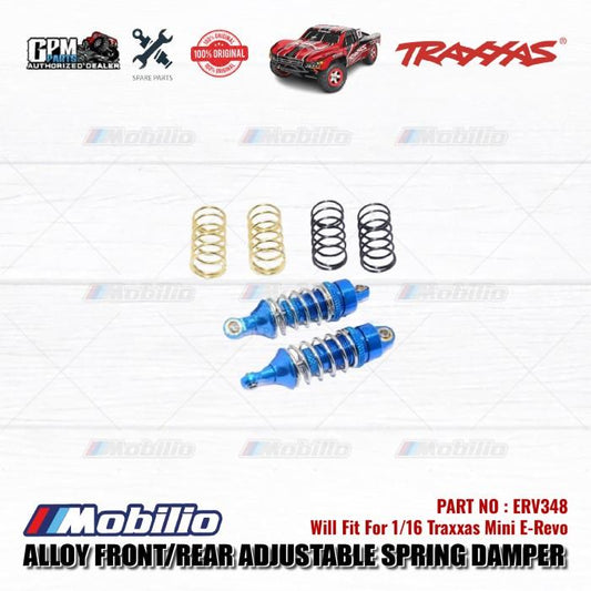 GPM Part #ERV348 Alloy Front/Rear Adjustable Spring Dampers for Traxxas 1:16 Mini E-REVO - 2Pcs