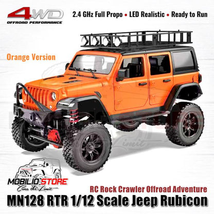 MN128 RTR 1/12 Scale Jeep Rubicon RC Rock Crawler Offroad Adventure