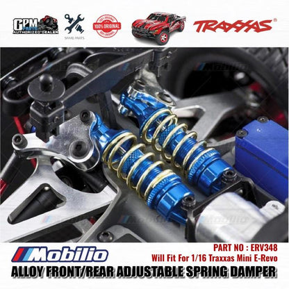 GPM Part #ERV348 Alloy Front/Rear Adjustable Spring Dampers for Traxxas 1:16 Mini E-REVO - 2Pcs