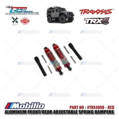 GPM Part #TRX4090 Aluminum Front / Rear Adjustable Spring Dampers Shock Traxxas TRX-4 TRX-6 Trail Crawler