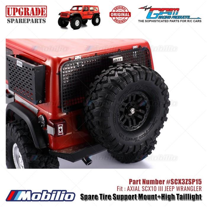 GPM Part #SCX3ZSP15 Spare Tire Support Mount High Taillight Accessories Axial SCX10 III Jeep Wrangler