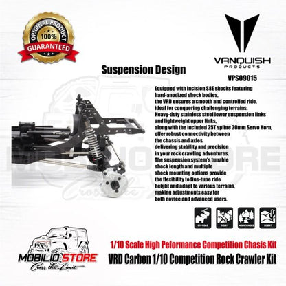 Kit Rock Crawler Kompetisi Karbon Vanquish VRD RC Skala 1/10