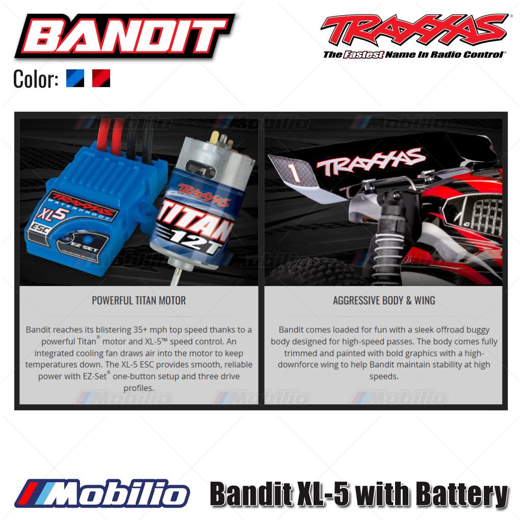 Traxxas 24254-8 Bandit XL-5 with Battery RC 2WD RC Race Buggy Fully Assembled Waterproof  Ready-To-Race RTR 2.4 GHz