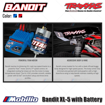 Traxxas 24254-8 Bandit XL-5 with Battery RC 2WD RC Race Buggy Fully Assembled Waterproof  Ready-To-Race RTR 2.4 GHz