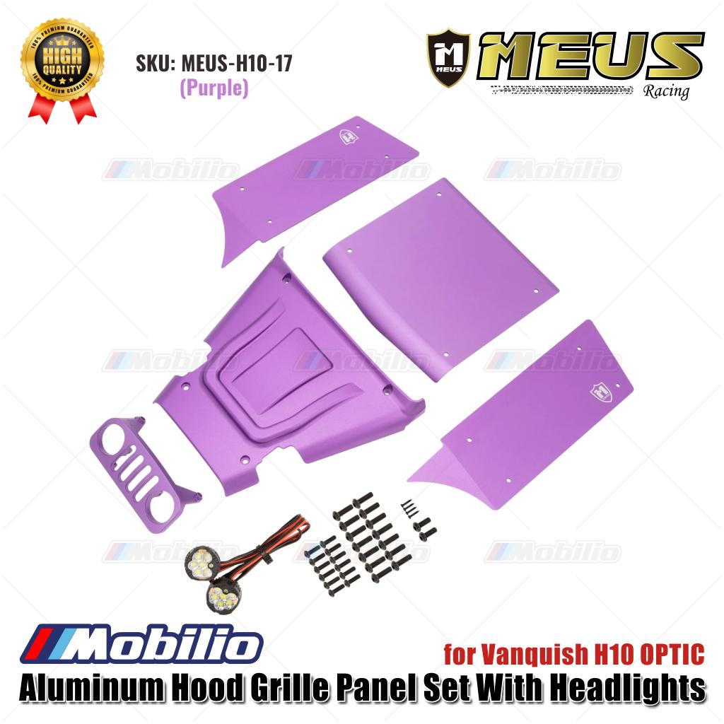 Set Panel Kisi Kap Aluminium Balap MEUS Dengan Lampu Depan Untuk Vanquish H10 OPTIC