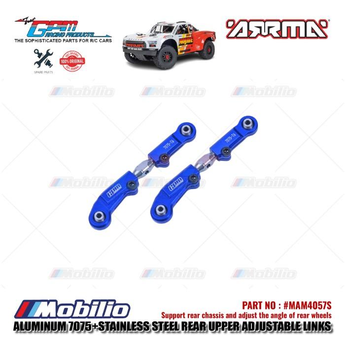 GPM Part #MAM4057S Aluminum and Stainless Steel Rear Upper Adjustable Links Arrma 1/8 Mojave 4X4 4S BLX Desert Truck  Remote Control
