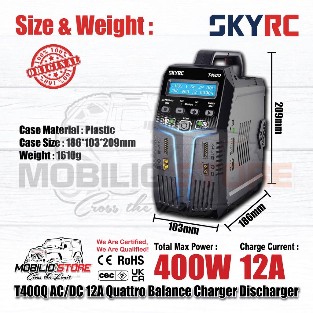 SKYRC T400Q AC/DC 4x100W 12A Pengisi Daya Penyeimbang Quattro Pengosong