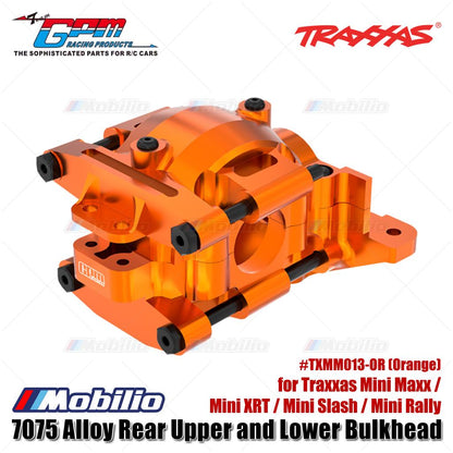 GPM Part #TXMM013 7075 Alloy Rear Upper and Lower Bulkhead for Traxxas Mini Maxx / Mini XRT / Mini Slash / Mini Rally Upgrade