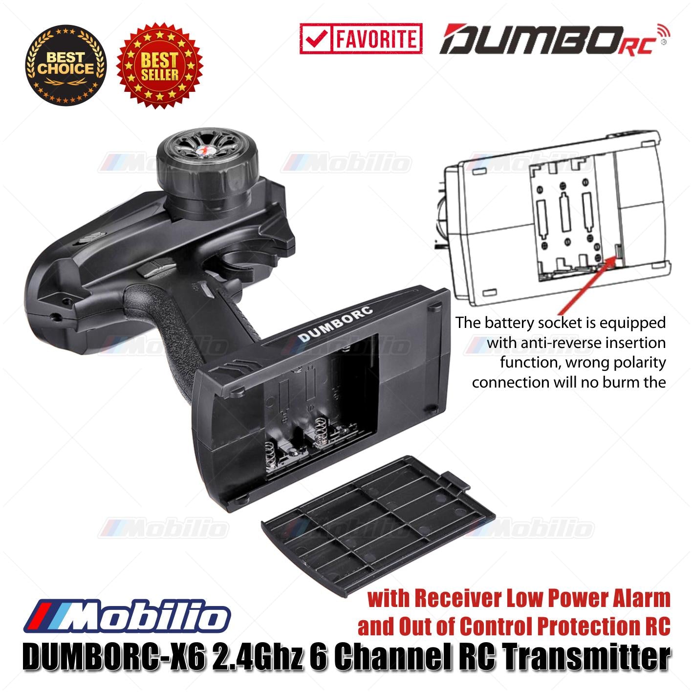 Dumborc X6 2.4Ghz 6 Channel RC Transmitter with Receiver P6F P6FG P6DC Waterproof Version Available