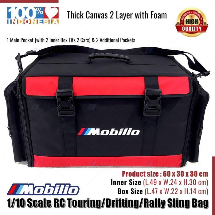 Tas Selempang Reli Drifting Touring RC Skala 1/10 dengan 2 Kotak Dalam Muat 2 Mobil