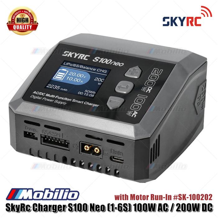 SkyRc Charger S100 Neo (1-6S) 100W AC / 200W DC dengan Motor Run-In #SK-100202 Baterai