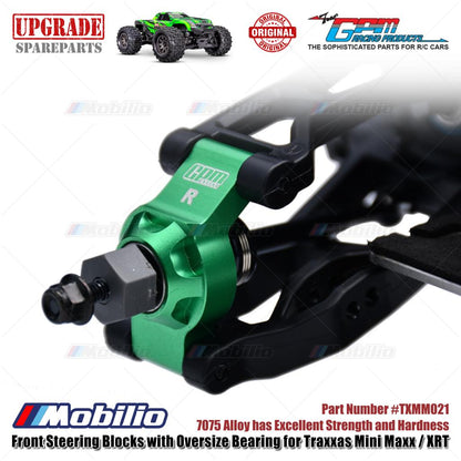 GPM Part #TXMM2122 7075 Alloy Front Steering Blocks & Rear Hub Stub Axle Carriers with Oversize Bearing for RC Traxxas Mini Maxx / Mini XRT