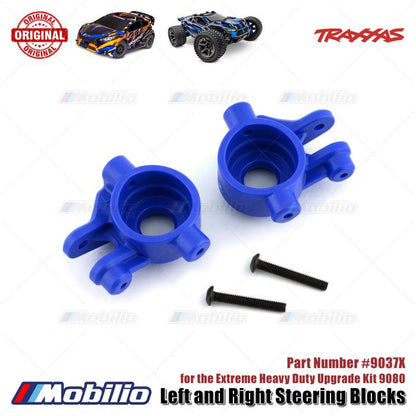 Traxxas Part #9037X Steering blocks Extreme Heavy Duty Blue for 9080 Upgrade RC Ford ST Rally Rustler Slash Stampede