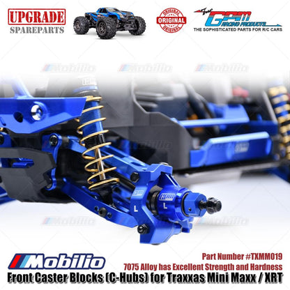 GPM Part #TXMM019 7075 Alloy Front Caster Blocks (C-Hubs) for RC Traxxas Mini Maxx / Mini XRT