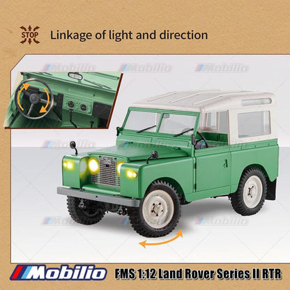 FMS Land Rover Series II RTR Performa Off-Road Unggul RC Skala 1/12 Crawler Petualangan