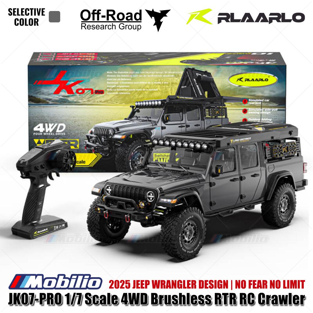 Rlaarlo JK07 PRO Skala 1/7 4WD Brushless RTR 2.4GHz RC Crawler Adventure Wrangler 2025 Kontrol Jarak Jauh