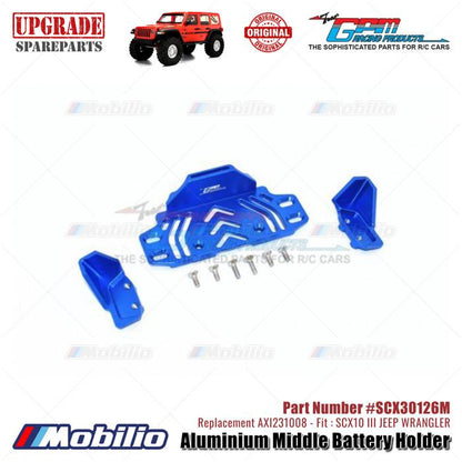 GPM Part #SCX30126M Aluminium Middle Battery Holder Upgrade Axial SCX10 III Jeep Wrangler AXI231008 Replacement